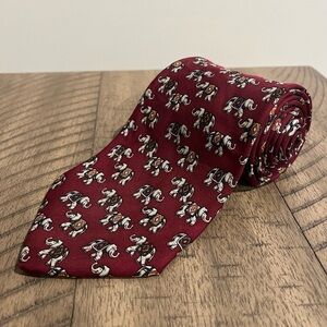 Brooks Brothers Makers Tie Silk Luxury Necktie Novelty Elephant Red USA Made 57”